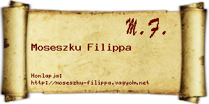 Moseszku Filippa névjegykártya